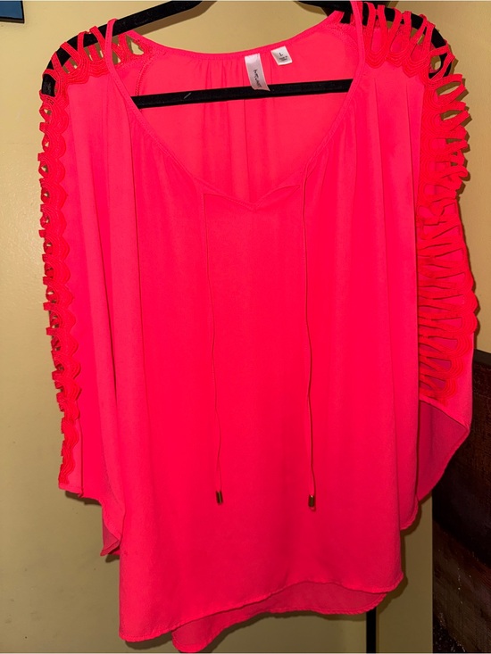 Tacera Tops - Tacera Neon Coral Sleeveless Blouse